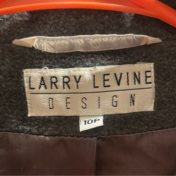 Lambswool & Cashmere Grey Classic Button Front Coat w/ Pockets Size 10P - Picture 3 of 8